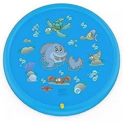 Cisea Tapis De Jeu Pour Tout-petits 170 Cm Gonflable En Plein Air Tapis De Jeu Piscine Arroseur Jouet Antidérapant été Cour Tapis De Jeu Bleu