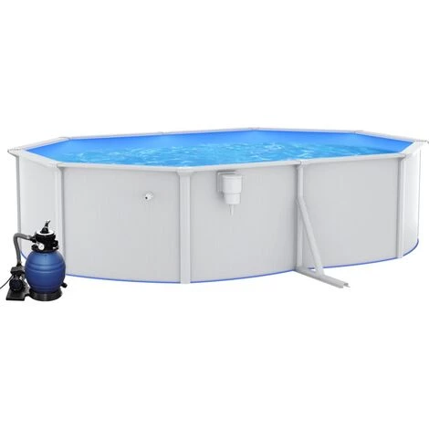 TRUE DEAL Piscine Avec Pompe Filtrante à Sable 490x360x120 Cm 4 TRUE DEAL Piscine Avec Pompe Filtrante à Sable 490x360x120 Cm – Image 2
