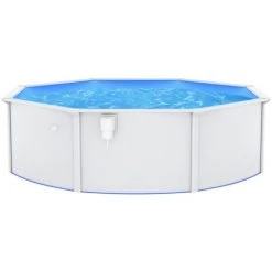 TRUE DEAL Piscine Ronde Avec Parois En Acier 460x120 Cm Blanc 8 TRUE DEAL Piscine Ronde Avec Parois En Acier 460x120 Cm Blanc -Piscine Soldes Boutique 67298739 2