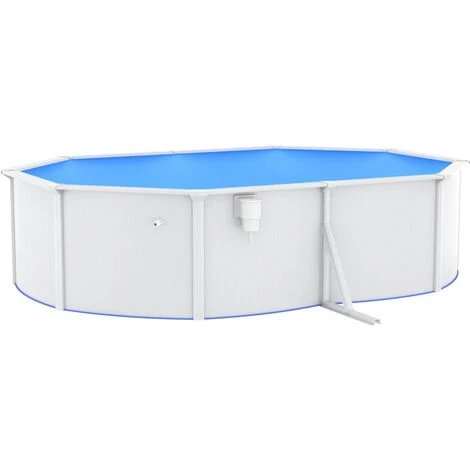 TRUE DEAL Piscine Ovale Avec Parois En Acier 490x360x120 Cm Blanc 6 TRUE DEAL Piscine Ovale Avec Parois En Acier 490x360x120 Cm Blanc – Image 4