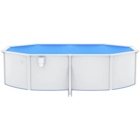 TRUE DEAL Piscine Ovale Avec Parois En Acier 490x360x120 Cm Blanc 7 TRUE DEAL Piscine Ovale Avec Parois En Acier 490x360x120 Cm Blanc – Image 5