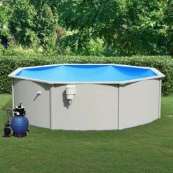 TRUE DEAL Piscine Avec Pompe Filtrante à Sable 460x120 Cm