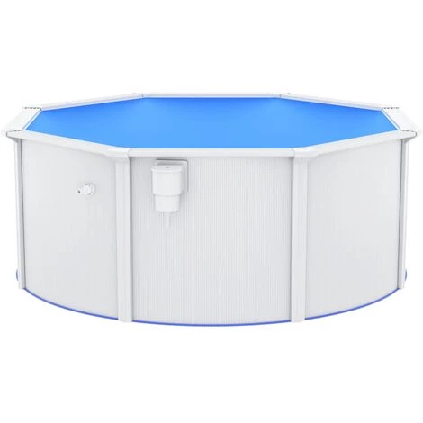 TRUE DEAL Piscine Avec Parois En Acier 300x120 Cm Blanc 5 TRUE DEAL Piscine Avec Parois En Acier 300x120 Cm Blanc – Image 3