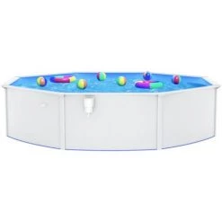 TRUE DEAL Piscine Ronde Avec Parois En Acier 550x120 Cm Blanc -Piscine Soldes Boutique 67307630 2