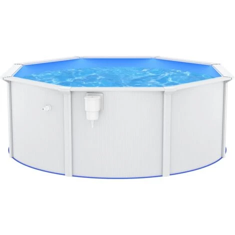 TRUE DEAL Piscine Avec Parois En Acier 360x120 Cm Blanc 4 TRUE DEAL Piscine Avec Parois En Acier 360x120 Cm Blanc – Image 2