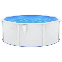 TRUE DEAL Piscine Avec Parois En Acier 360x120 Cm Blanc 9 TRUE DEAL Piscine Avec Parois En Acier 360x120 Cm Blanc -Piscine Soldes Boutique 67307631 3