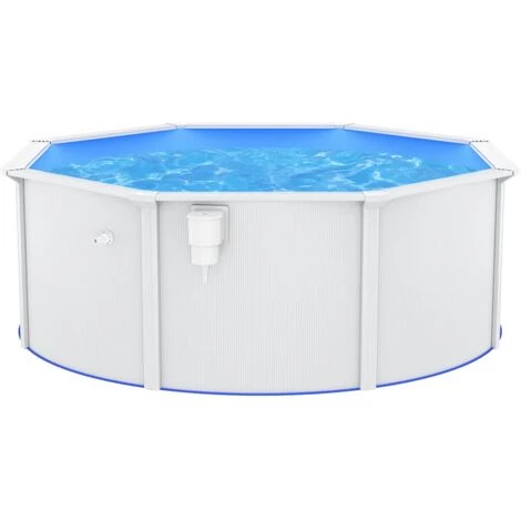 TRUE DEAL Piscine Avec Parois En Acier 360x120 Cm Blanc 5 TRUE DEAL Piscine Avec Parois En Acier 360x120 Cm Blanc – Image 3