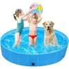 KARTOKNER Piscine Pour Chien, Baignoire Pour Chiens Pliable En PVC, Piscine Enfant, Résistant à L'usure, Antidérapant Pour Jardin, Patio, Salle De Bain, Extérieur Ou Intérieur, 80×20cm, Bleu -Piscine Soldes Boutique 67453497 1