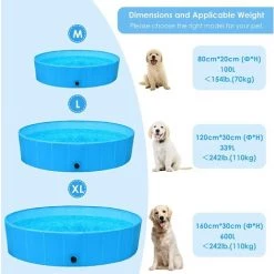 KARTOKNER Piscine Pour Chien, Baignoire Pour Chiens Pliable En PVC, Piscine Enfant, Résistant à L'usure, Antidérapant Pour Jardin, Patio, Salle De Bain, Extérieur Ou Intérieur, 80×20cm, Bleu 9 KARTOKNER Piscine Pour Chien, Baignoire Pour Chiens Pliable En PVC, Piscine Enfant, Résistant à L'usure, Antidérapant Pour Jardin, Patio, Salle De Bain, Extérieur Ou Intérieur, 80×20cm, Bleu -Piscine Soldes Boutique 67453497 3