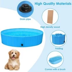 KARTOKNER Piscine Pour Chien, Baignoire Pour Chiens Pliable En PVC, Piscine Enfant, Résistant à L'usure, Antidérapant Pour Jardin, Patio, Salle De Bain, Extérieur Ou Intérieur, 80×20cm, Bleu 11 KARTOKNER Piscine Pour Chien, Baignoire Pour Chiens Pliable En PVC, Piscine Enfant, Résistant à L'usure, Antidérapant Pour Jardin, Patio, Salle De Bain, Extérieur Ou Intérieur, 80×20cm, Bleu -Piscine Soldes Boutique 67453497 5