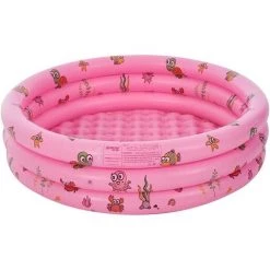KARTOKNER Piscine Gonflable Enfant Ronde Baignoire Gonflable Pataugeoire Gonflable Enfant Piscinette Gonflable Bébé Piscine à Balles Pour Enfants Intérieur Et Exterieur (100*35cm, Rose)
