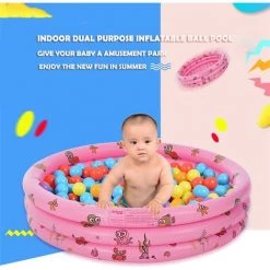 KARTOKNER Piscine Gonflable Enfant Ronde Baignoire Gonflable Pataugeoire Gonflable Enfant Piscinette Gonflable Bébé Piscine à Balles Pour Enfants Intérieur Et Exterieur (130*35cm, Rose) -Piscine Soldes Boutique 67454462 4