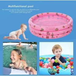 KARTOKNER Piscine Gonflable Enfant Ronde Baignoire Gonflable Pataugeoire Gonflable Enfant Piscinette Gonflable Bébé Piscine à Balles Pour Enfants Intérieur Et Exterieur (130*35cm, Rose) -Piscine Soldes Boutique 67454462 5