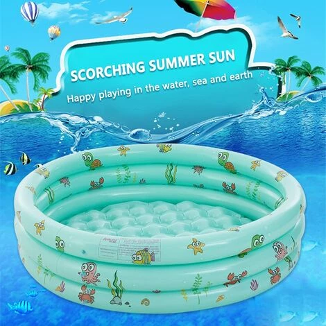 KARTOKNER Piscine Gonflable Enfant Ronde Baignoire Gonflable Pataugeoire Gonflable Enfant Piscinette Gonflable Bébé Piscine à Balles Pour Enfants Intérieur Et Exterieur (130*35cm, Vert) 4 KARTOKNER Piscine Gonflable Enfant Ronde Baignoire Gonflable Pataugeoire Gonflable Enfant Piscinette Gonflable Bébé Piscine à Balles Pour Enfants Intérieur Et Exterieur (130*35cm, Vert) – Image 2