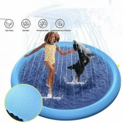 QERSTA Piscine Gonflable 100cm Tapis De Jeu Gonflable Jouets D'eau Pour Arroseur Extérieur D'été -Piscine Soldes Boutique 67546626 4