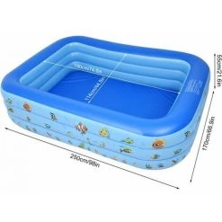 GRID COOL Piscine Gonflable Piscine Gonflable Rectangulaire à 3 Niveaux Pour Enfants Sea World Series Piscine Centre De Natation Intérieur Et Extérieur 250*170*55cm -Piscine Soldes Boutique 67575758 5