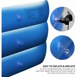 GRID COOL Piscines Gonflables, Piscine Familiale Pour Jardin Piscine Gonflable Rectangulaire Convient Aux Adultes Et Aux Enfant Pour Organiser Des Fêtes Aquatiques Dans Cour (210 X 150 X 60 Cm) -Piscine Soldes Boutique 67576018 5