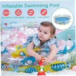 GRID COOL Piscine Gonflable Portable Ronde 3 Anneaux Piscine Pour Enfants, Piscine De Loisirs Pliable -Piscine Soldes Boutique 67917035 4