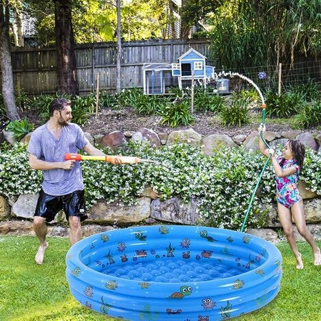 GRID COOL Pataugeoire Ronde Pour Enfants Piscine Gonflable Pour Enfants En PVC Piscine Hors Sol à Thème Océanique Pour Le Jardin Pour Enfants Adultes Et Familles (130 CM) 6 GRID COOL Pataugeoire Ronde Pour Enfants Piscine Gonflable Pour Enfants En PVC Piscine Hors Sol à Thème Océanique Pour Le Jardin Pour Enfants Adultes Et Familles (130 CM) – Image 4