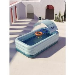 GRID COOL Piscine Gonflable Familiale, Grande Piscine Plus épaisse Avec Auvent Pour Enfants, Adultes, Tout-petits à Partir De 3 Ans, Piscines Gonflables Hors Sol, Jardin, Arrière-cour, Fête Aquatique Estivale(2.1M,4 Layer) -Piscine Soldes Boutique 68075827 5