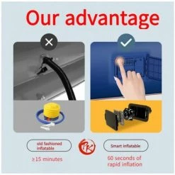 Cisea Piscine Gonflable Familiale, Grande Piscine Plus épaisse Avec Auvent Pour Enfants, Adultes, Tout-petits à Partir De 3 Ans, Piscines Gonflables Hors Sol, Jardin, Arrière-cour, Fête Aquatique Estivale(2.1M,4 Layer) -Piscine Soldes Boutique 68077574 4