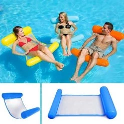 WAVE Usage Flottantes Hamac,Sinwind Flotteur Gonflable Piscine 4 -en-1Flottant De Inclinable Flotteur Hamac Hamac D'eau Multi-Usage Pliable Flottantes Hamac Portable Flotteur Ultraléger (Bleu Saphir)