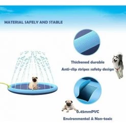 QERSTA Piscine Gonflable Tapis D'arrosage Anti-éclaboussures De 170 Cm Pour Chiens Et Enfants, Piscines De Bain Durables épaissies Antidérapantes Pour Animaux De Compagnie -Piscine Soldes Boutique 68488105 3