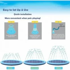 QERSTA Piscine Gonflable Tapis D'arrosage Anti-éclaboussures De 170 Cm Pour Chiens Et Enfants, Piscines De Bain Durables épaissies Antidérapantes Pour Animaux De Compagnie -Piscine Soldes Boutique 68488105 4