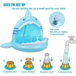 Cisea Piscine Enfant Piscine Pour Bébé, Piscine Shark Splash Pour Tout-petits Avec Auvent, Pataugeoire Gonflable Portable Pour Enfants Avec Arroseur D'eau, Centre De Jeu Aquatique Intérieur Et Extérieur Pour Enfants 9 Cisea Piscine Enfant Piscine Pour Bébé, Piscine Shark Splash Pour Tout-petits Avec Auvent, Pataugeoire Gonflable Portable Pour Enfants Avec Arroseur D'eau, Centre De Jeu Aquatique Intérieur Et Extérieur Pour Enfants -Piscine Soldes Boutique 68583909 3