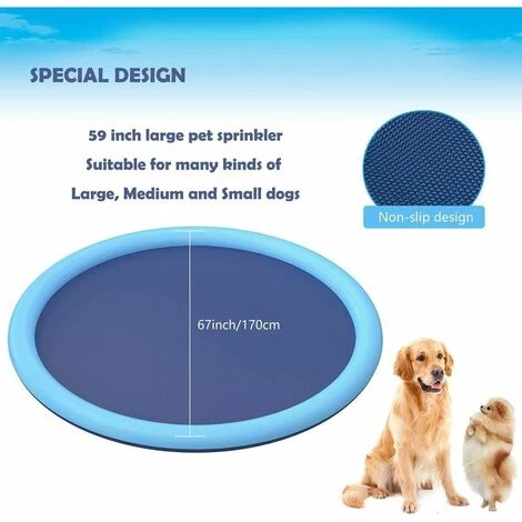 Cisea Piscine Gonflable Tapis D'arrosage Anti-éclaboussures De 170 Cm Pour Chiens Et Enfants, Piscines De Bain Durables épaissies Antidérapantes Pour Animaux De Compagnie 4 Cisea Piscine Gonflable Tapis D'arrosage Anti-éclaboussures De 170 Cm Pour Chiens Et Enfants, Piscines De Bain Durables épaissies Antidérapantes Pour Animaux De Compagnie – Image 2