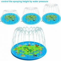 Cisea Piscine Gonflable Splash Pad Gonflable 170 Cm, Splash Water Pad Outdoor Pataugeoire, Splash Play Mat Water Toys Pour Enfants, Tout-petits, Bébés, Jeux Amusants à L'extérieur -Piscine Soldes Boutique 68585117 3