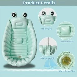 GRID COOL Piscine Enfant Baignoire Gonflable Verte Pour Bébé Mini Piscine De Voyage Pliable Portable Aide Les Nourrissons à La Baignoire Pour Tout-petits Baignoire De Voyage Antidérapante Avec Pompe à Air 9 GRID COOL Piscine Enfant Baignoire Gonflable Verte Pour Bébé Mini Piscine De Voyage Pliable Portable Aide Les Nourrissons à La Baignoire Pour Tout-petits Baignoire De Voyage Antidérapante Avec Pompe à Air -Piscine Soldes Boutique 68589291 3