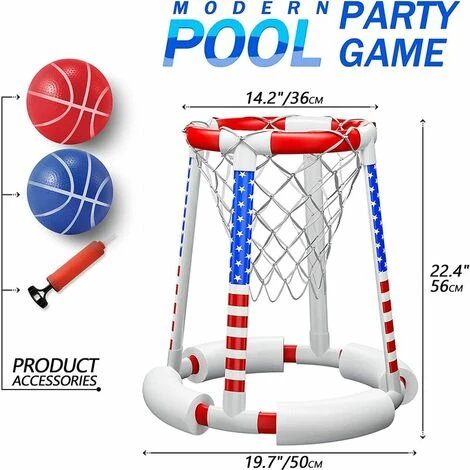 GRID COOL Piscine Gonflable Comprend Un Cerceau, 2 Balles Et Un Cerceau De Basket-ball De Piscine à Pompe, Un Cerceau De Basket Flottant, Parfait Pour Le Jeu De Base-ball Aquatique Compétitif 4 GRID COOL Piscine Gonflable Comprend Un Cerceau, 2 Balles Et Un Cerceau De Basket-ball De Piscine à Pompe, Un Cerceau De Basket Flottant, Parfait Pour Le Jeu De Base-ball Aquatique Compétitif – Image 2