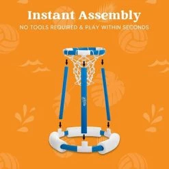GRID COOL Piscine Gonflable 2 Balles Et Pompe Bleue, Cerceau De Basket-ball Gonflable, Jeu De Basket-ball Aquatique, Jouets De Piscine Pour Enfants Et Adultes, Jeu De Cerceau De Basket-ball Flottant Pour Piscine -Piscine Soldes Boutique 68589800 3