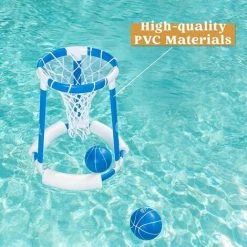 GRID COOL Piscine Gonflable 2 Balles Et Pompe Bleue, Cerceau De Basket-ball Gonflable, Jeu De Basket-ball Aquatique, Jouets De Piscine Pour Enfants Et Adultes, Jeu De Cerceau De Basket-ball Flottant Pour Piscine -Piscine Soldes Boutique 68589800 5