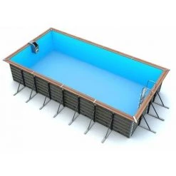 Water Clip Piscine Bois Rectangulaire 6,80 X 3,70 X H. 1,47 M TILOS