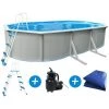 HABITAT ET JARDIN Piscine Acier Ovale Aspect Blanc "Caracas"- 6.10 X 3.60 X 1.20 M - Blanc. -Piscine Soldes Boutique 7212862 1