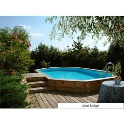 Piscine Bois Azura 7,50 X 4,00 X 1,30 M - Liner Beige - Ubbink