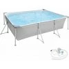 TECTAKE Piscine Hors Sol Tubulaire Rectangulaire En Kit Structure Acier Pompe Filtration Incluse 3,75 M X 2,82 M X 0,7 M - Gris -Piscine Soldes Boutique 8247593 1