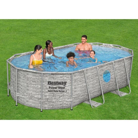 Piscine Hors Sol Bestway 56714 Avec Hublot Swim Vista Ovale 427x250x100 Cm 4 Piscine Hors Sol Bestway 56714 Avec Hublot Swim Vista Ovale 427x250x100 Cm – Image 2